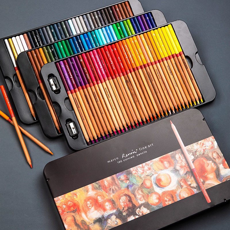 马可雷诺阿彩铅8色水溶油性彩铅马克牌2色手绘画学生用画画笔专业