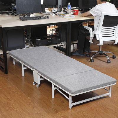 逸升办公室午休床折叠床单人床便携式四折木板海棉床简易床陪护床