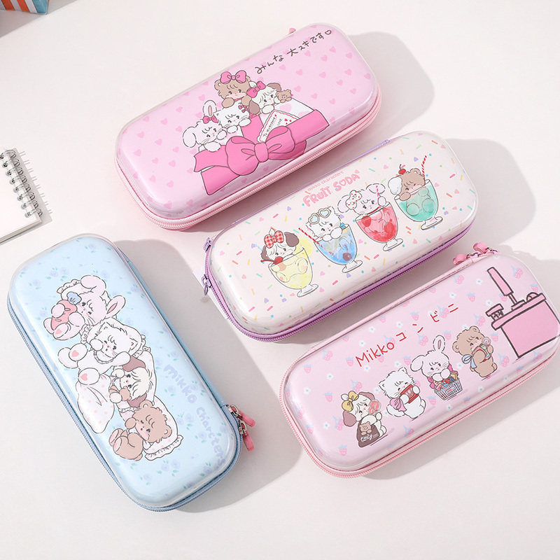 小学生文具盒女孩笔袋女孩日系卡通一年级铅笔盒分层防水男孩铅笔