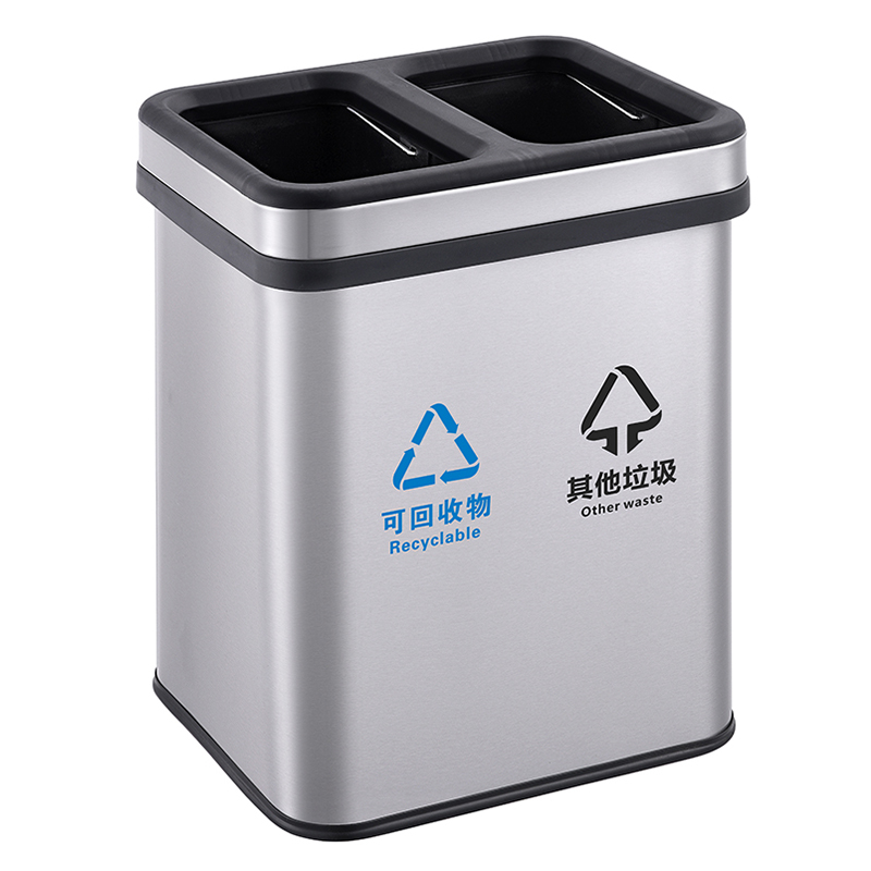 欧式无盖垃圾桶创意带压圈家用客厅卫生间简约L长方形垃圾筒