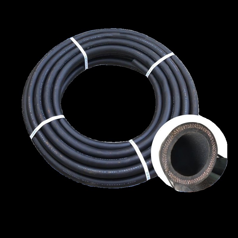 光面夹布橡胶软管黑胶管高压水管耐磨1寸货车加水管耐高温蒸汽管