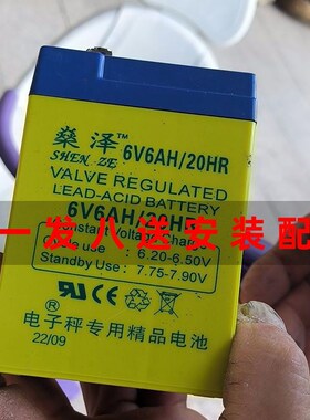 燊泽6V5AH蓄电池电子秤6v5.5AH免维护铅酸电瓶台称计价秤电池通用