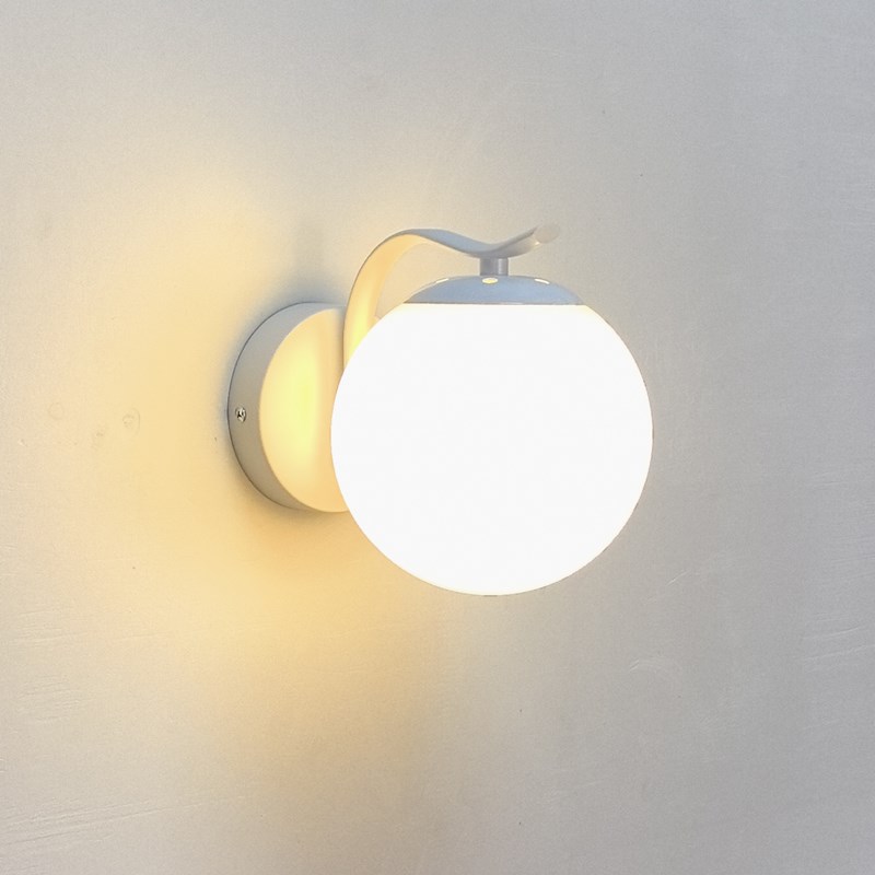 奶油风卧室床头灯带开关白色法式客厅背景墙壁灯简约遥控调光灯具