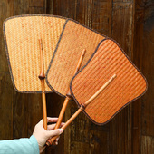 竹编大漆扇复古手工青蓖扇麈尾团扇夏季 圆形芭蕉扇文人古风舞蹈扇