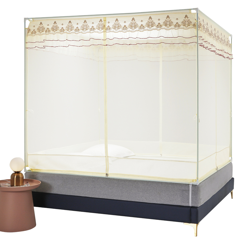 蚊帐家用防摔儿童宝宝全封闭拉链式蒙古包免安装支架固定方便拆洗