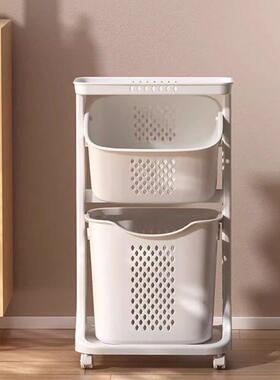 双层脏衣浴室服衣脏fEX8CS2J衣篓子分隔多层带轮篮收纳篮脏衣篓置