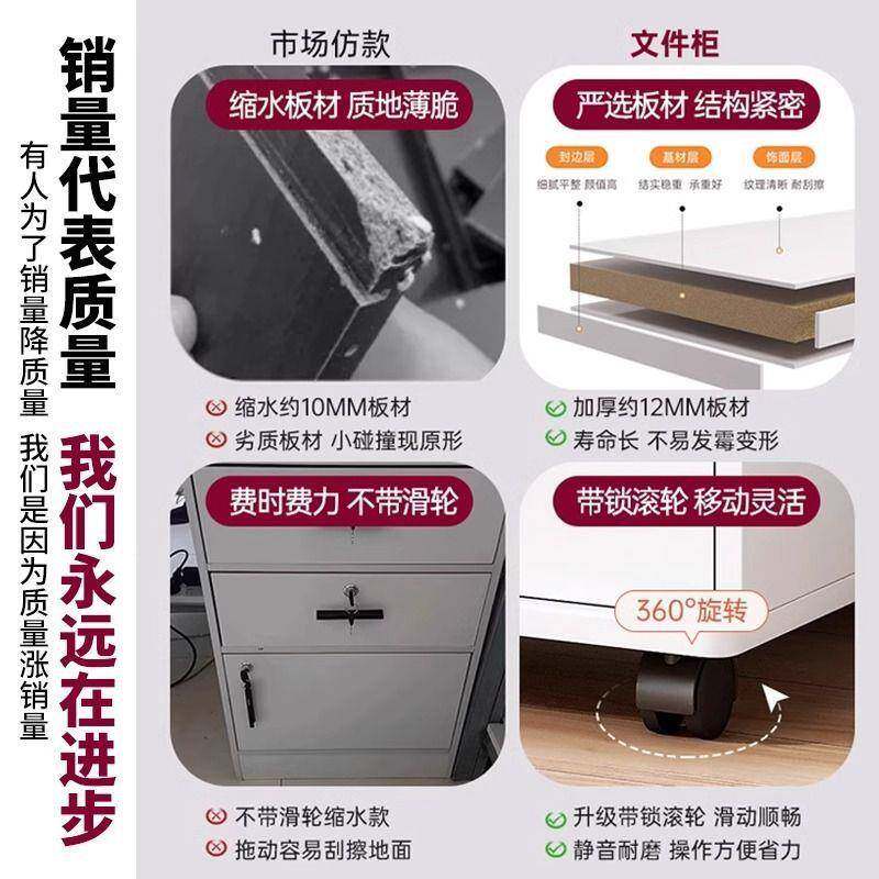 床头柜卧室家用简约实用气床边50701柜带锁抽屉储柜物可移大动架