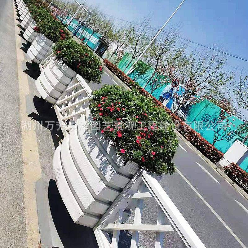 PVC塑木花箱花绿化花箱长形室外路景观架花箱市政断道隔820花箱户