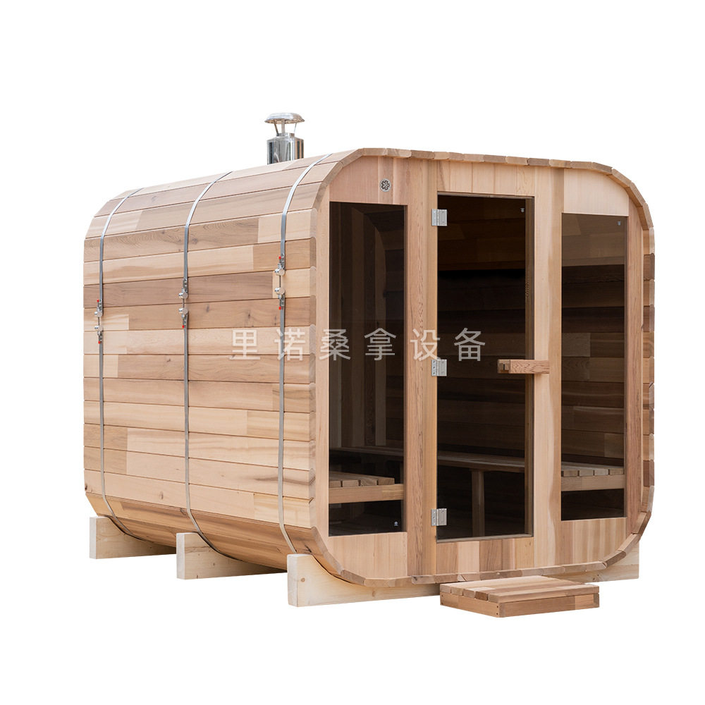 方形户外桑拿房4-6人全景玻璃