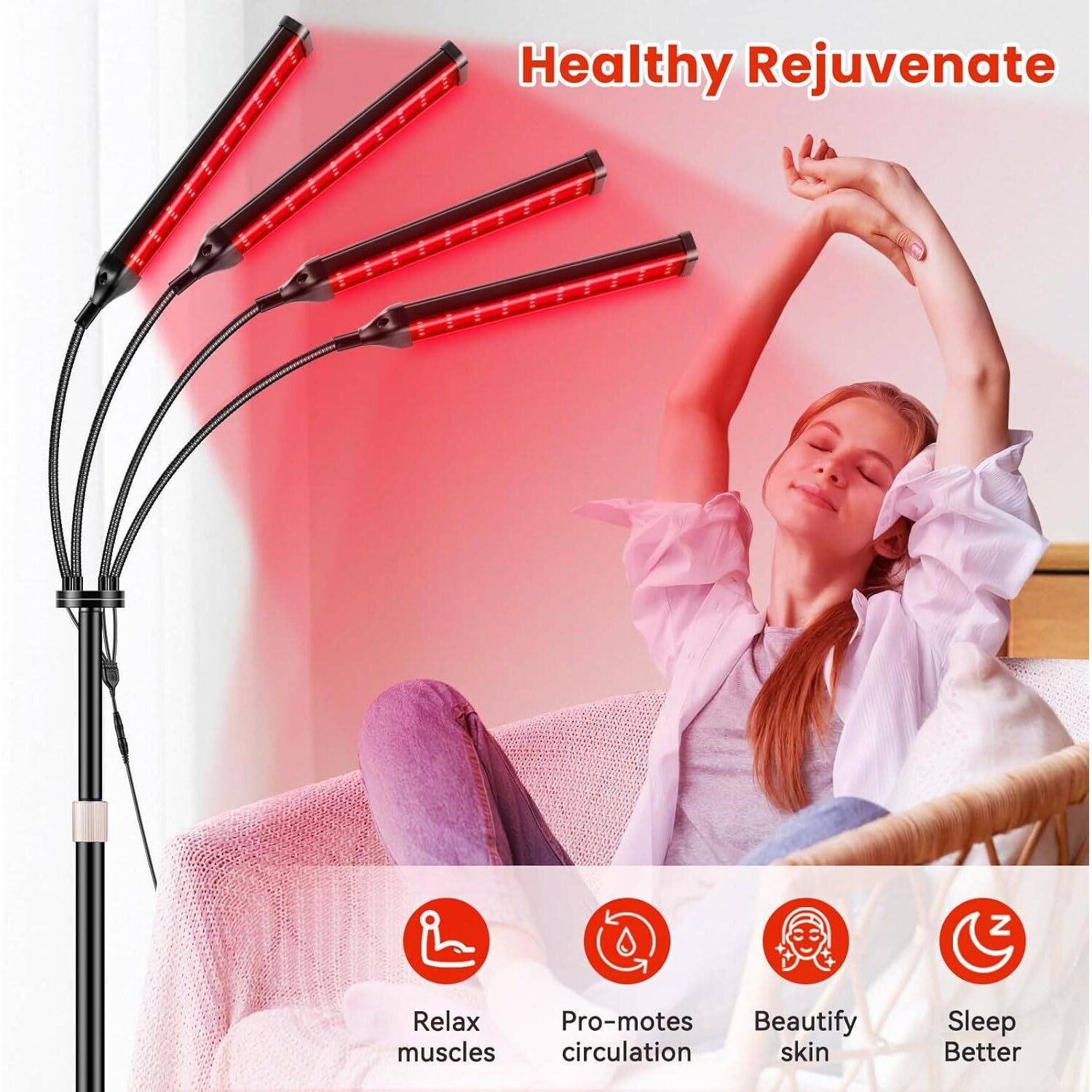 直销台式和落地式红光理疗灯660nm 850nm red light therapy lamp