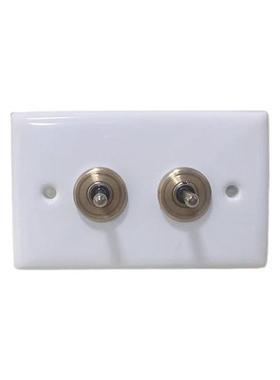 现复古民宿货GUA拨杆开关陶瓷白色用酒三店开家关面板单双开墙壁