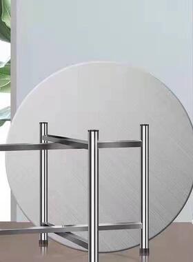 特厚不钢锈桌腿折叠餐腿不锈钢VGH子架桌空架子可折叠桌圆桌台脚