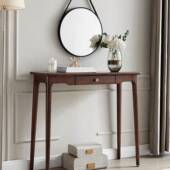 实木玄关桌墙简约玄985关台靠窄桌长条桌家用术艺装 轻中奢 饰柜式