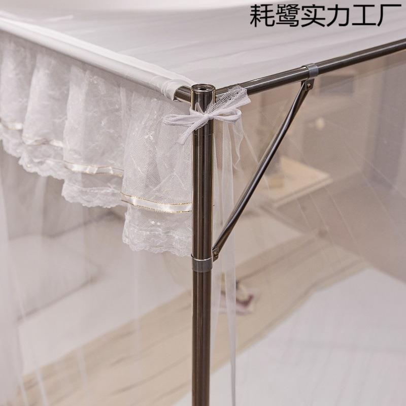 家单门1.耗鹭实力5蚊加密双人蚊帐用卧室1.8不帐钢支架加锈厚