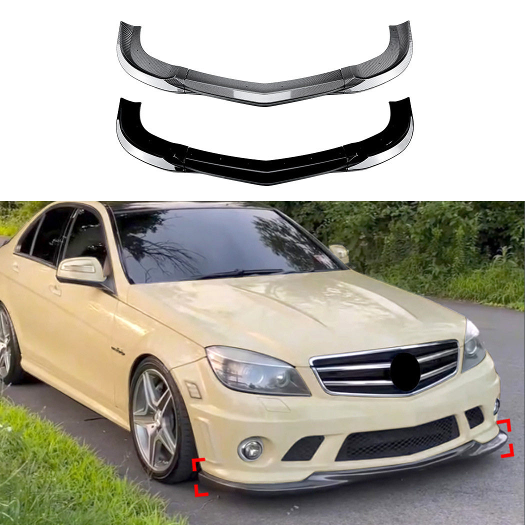 适用奔驰C级C63 AMG W204前期2007-2010前杠前唇前铲外饰跨境改装