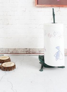 欧铁艺青居蛙立式纸巾架铸铁式工艺品摆件创意家餐AI15008厅酒店