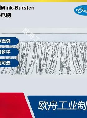 德国Mink-Bursten不锈钢丝毛刷阻燃工业防静电条刷消除静电圆刷条
