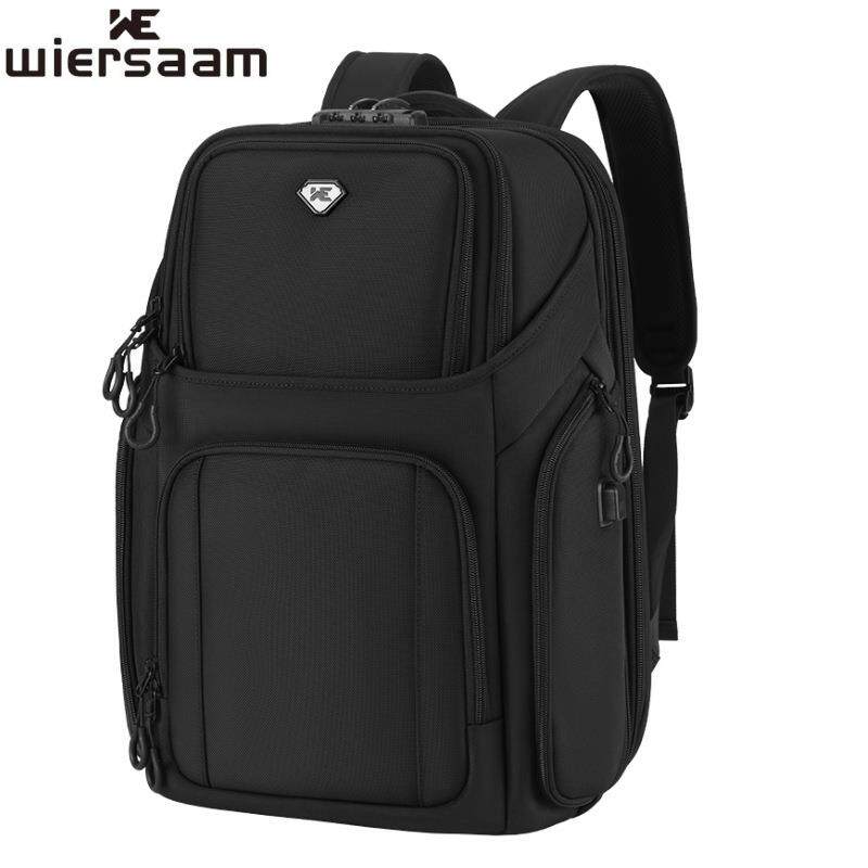 新款轻便男双肩包扩容商务大容量短途出旅行背包密码锁防盗电脑包