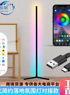 简约即插即亮落地氛围灯LEDRGB幻彩蓝牙音乐节奏灯客厅墙角氛围灯