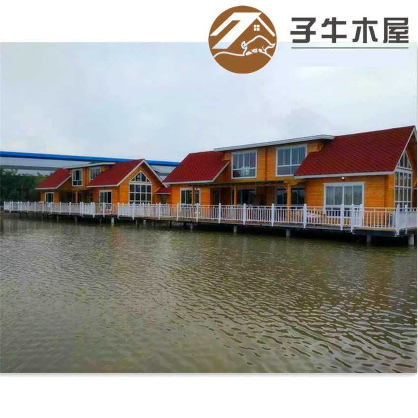 水边民宿豪华水上木屋建造价格 环保木屋别墅效果图 现代风格木屋