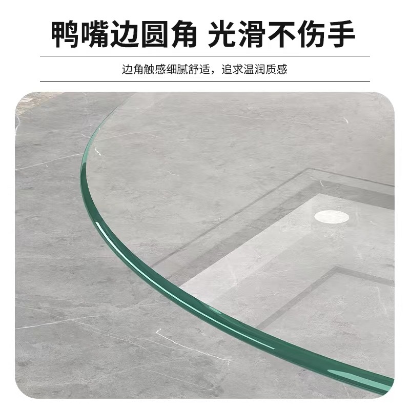 餐桌二层转盘钢化玻璃加高转盘饭店酒水展示台圆桌茶几家用旋转台