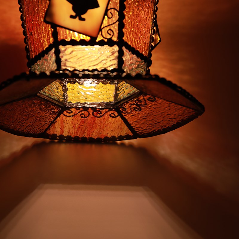 爱丽丝法式复古床头卧室吊灯餐厅吧台玄关过道创意彩色玻璃小吊灯