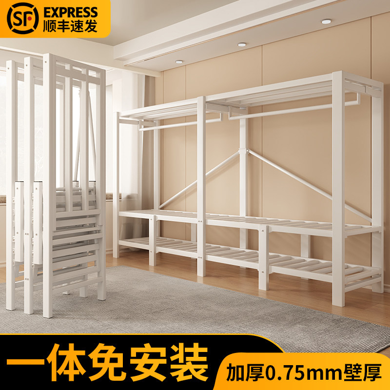 免安装简易衣柜卧室家用折叠柜结实耐用全钢架出租房用儿童布衣柜