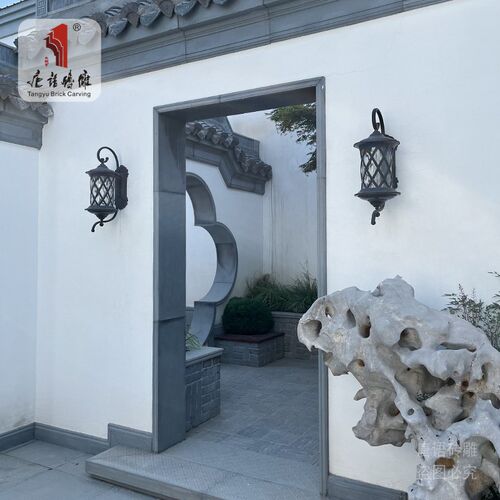 唐语砖雕中式仿古青砖苏州砖细门套窗套线苏派风格一体门套线门洞