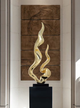 客厅会所桌面招财软装酒店大堂艺术品样板房抽象雕塑大型玄关摆件