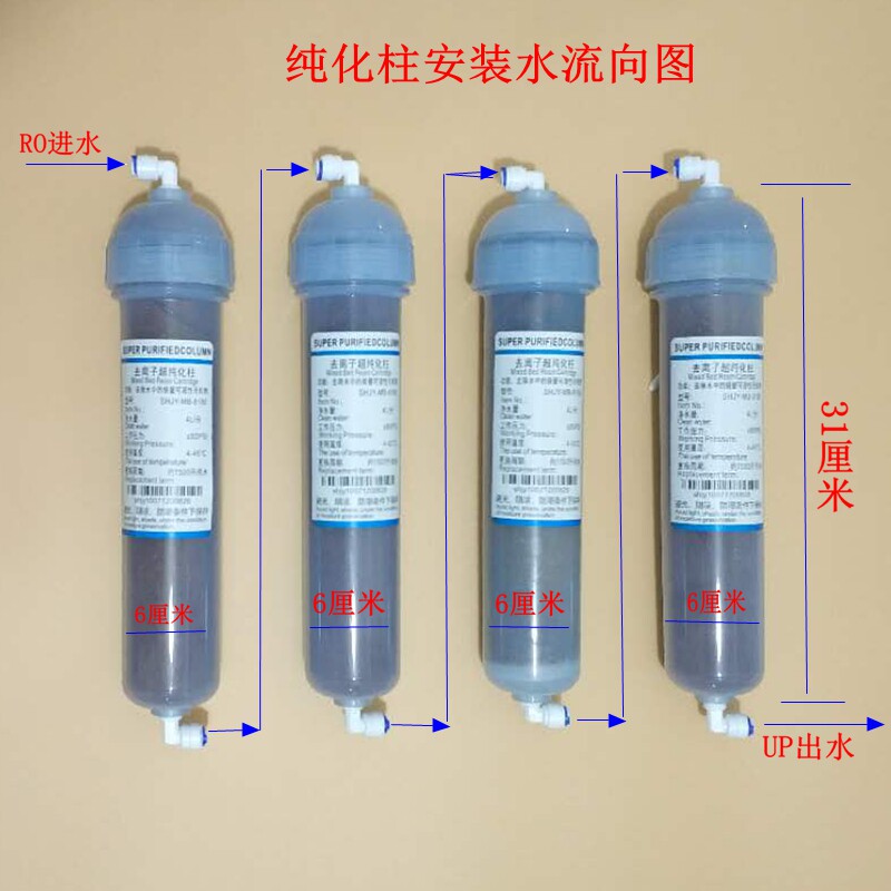 超纯化柱实验室水机阴阳离子交换树脂柱检验分析去离子水纯化柱包