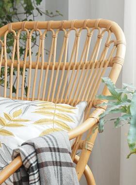 印藤椅天然真客藤藤躺椅编AFI厅沙发椅大人摇椅家用老人阳台休尼闲椅