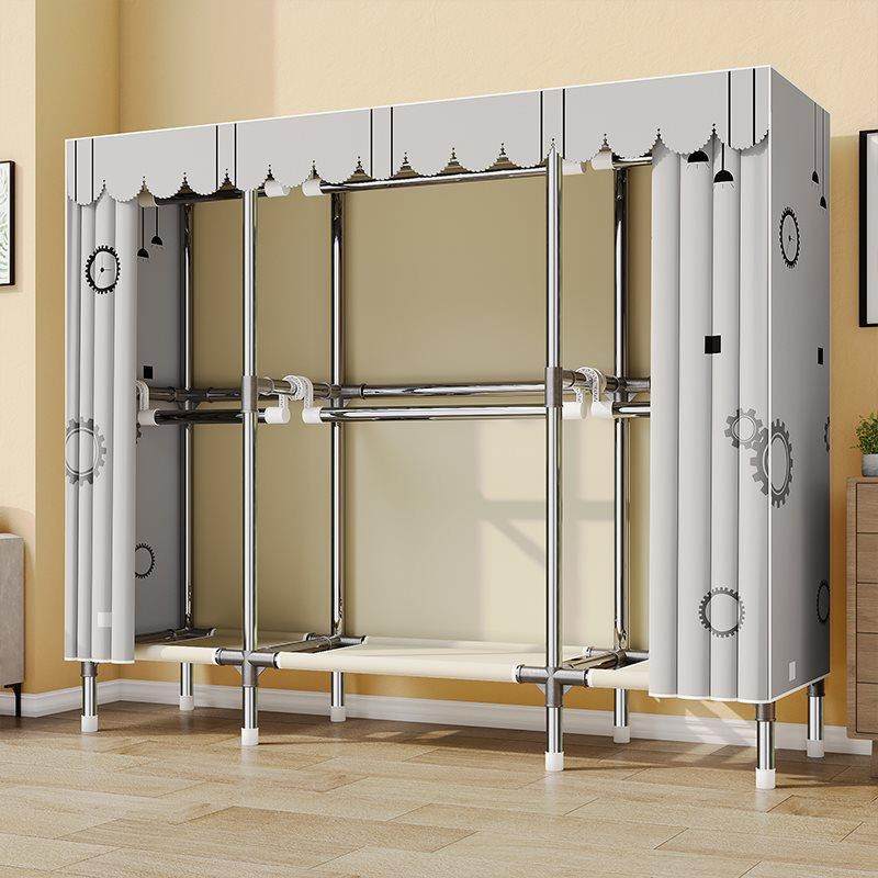 简易衣钢柜布衣柜卧室家用出租房全挂柜子收结实耐用衣架JS-Q-22A