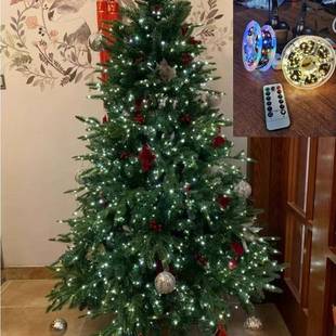 境爆跨款 绿ZUB饰灯鲜花节日布置灯 l诞ed隐藏线铜丝圣树遥控低压装