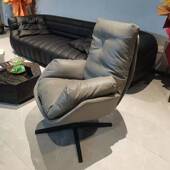 意式 极简设计师单人沙发椅皮质客厅创意休闲老虎轻奢羽绒懒人