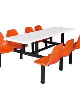 餐人位食堂桌食堂餐桌椅连体学生FVD员工店食堂餐桌小吃快餐八店