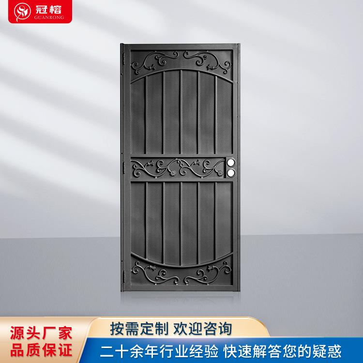 极915简风式间全中房窄平开门单开入户不锈美铁艺纱窗安防盗门订