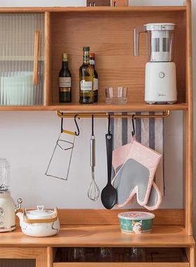 靠墙现客厅边柜高柜日式多功水能餐置物柜子实木代茶XK-21888柜简约洞洞板