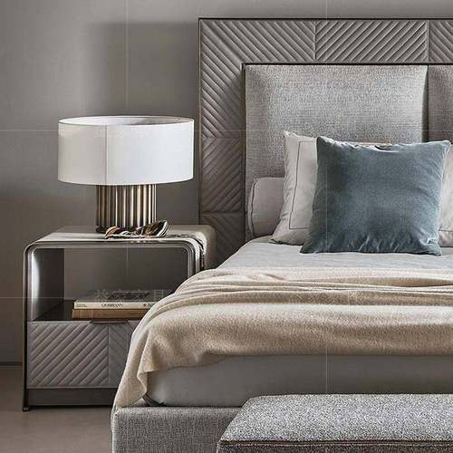 意HRE大利RUGINO奢现代床8主卧1.米轻双人床设计师A布艺床高端家