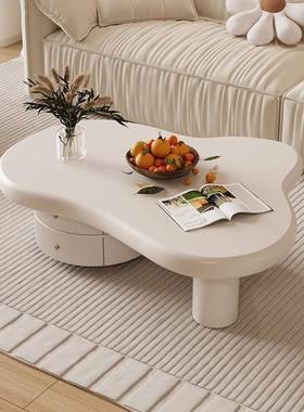 法式油风云奶朵小茶几收纳抽屉带小户型客jl241015厅家用烤漆红茶