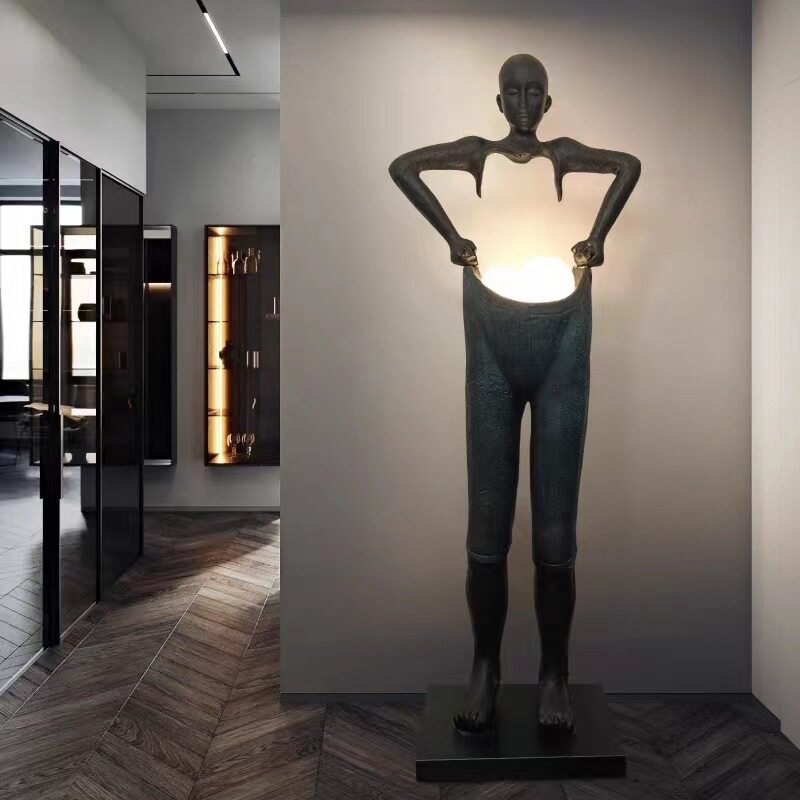 现代简约客厅艺术人体雕塑设计师落地灯售楼部展厅服装店商铺地灯