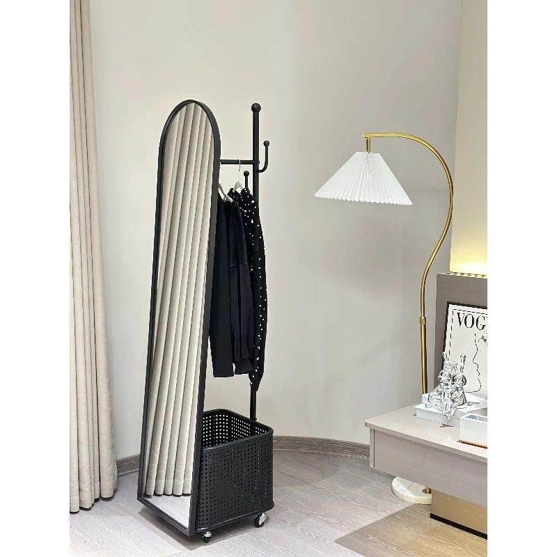 奶油风全身帽镜地镜落旋转穿衣镜挂衣架衣架一体镜见详情子卧室镜