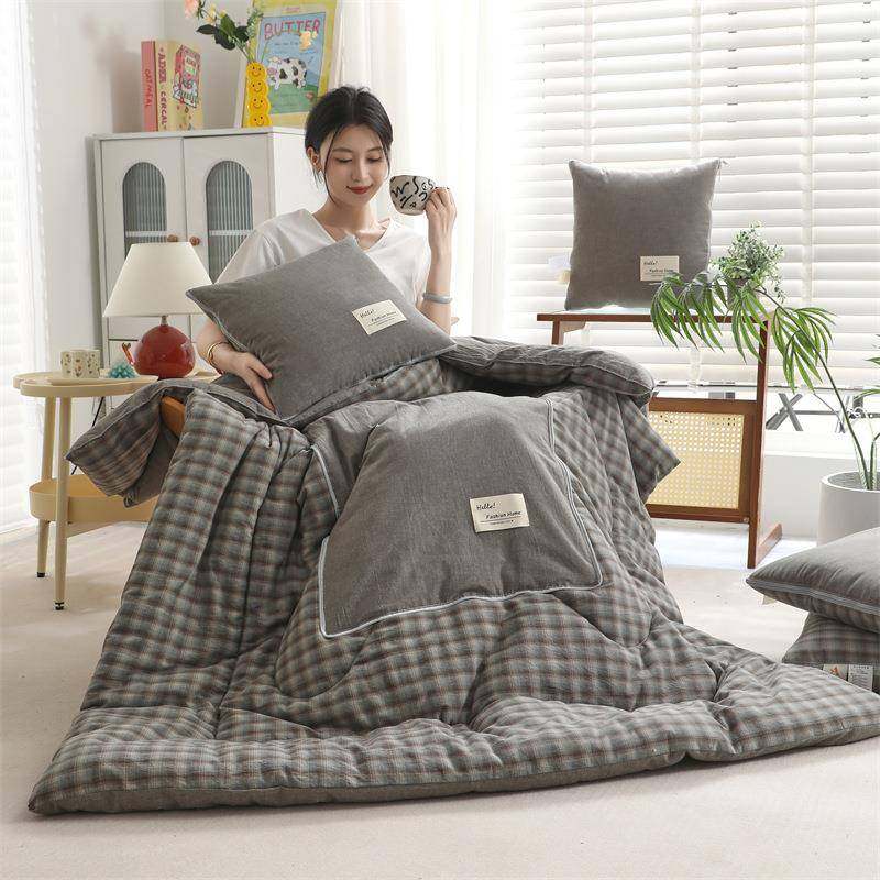 日式简约A类全枕睡棉抱枕被两办用车载靠垫公室午便携92187060二