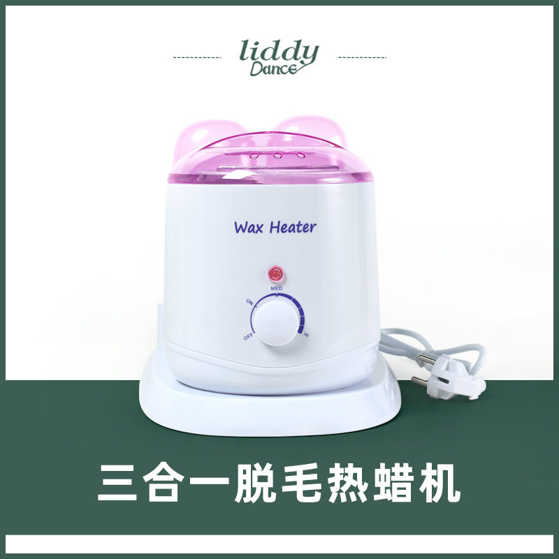 liddy 跨境3合1双座滚轮脱毛蜡专用热蜡机组合800ml单炉融蜡器