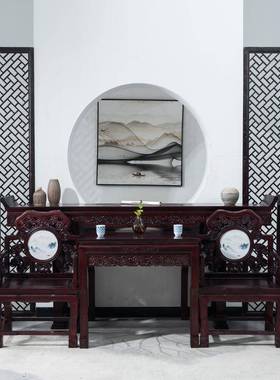 闽南工加艺A54465家具组条合农村衣柜厚中堂六台八桌仿具老仙榆木