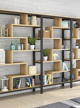 简易书架物置架简约客厅地断HB001办公室货隔架展示柜储物博落古