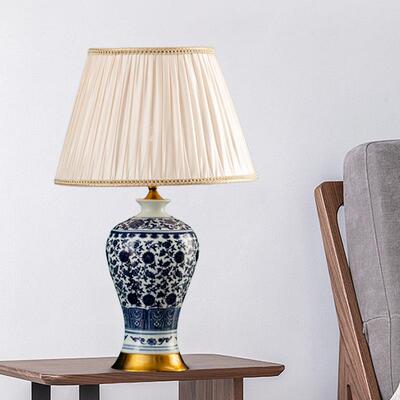 式青花陶瓷灯美式别墅书房客厅角几60102中主室卧灯床头台床头柜