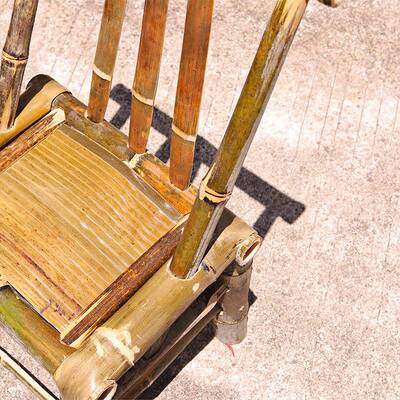 老式竹藤椅休子竹凳子纯手工编制座椅户外庭院985椅闲桌成人幼儿