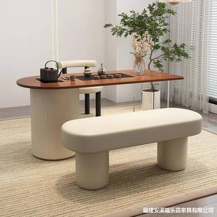 阳台桌OIL用椅茶组合家小茶台奶油风实木原木亚克力圆茶桌现脚代