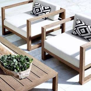 户外沙柚木沙发发计师款 别墅庭院酒店户外阳402光房设户外实木沙