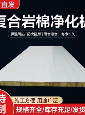 彩岩芯钢54863板外墙隔热岩棉板棉夹彩钢夹心板围挡保温泡沫夹芯